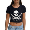 Jolly Roger Crop Top - black