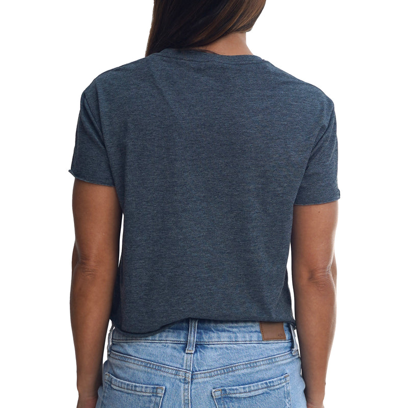 Jolly Roger Loose Fit Crop Top - Heather Navy