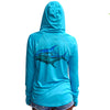 Caribbean Blue: Women's Keys Slam UPF Hoodie w/ thumbholes