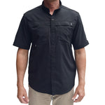 Lightweight Vented Black Button Down