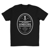 Front View of Men's Black Beer Label T-Shirt