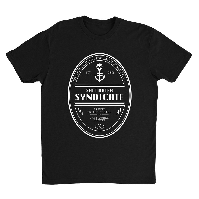 Beer Label Tee Shirt | Black | Saltwater Syndicate