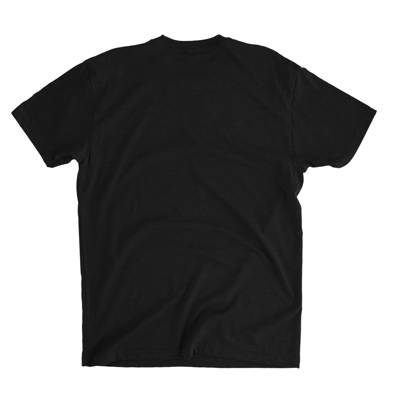 Plain Black Back of Mens Beer Label T-Shirt