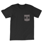 Men's Black T-Shirt with Anchor Icon on Front Pocket 