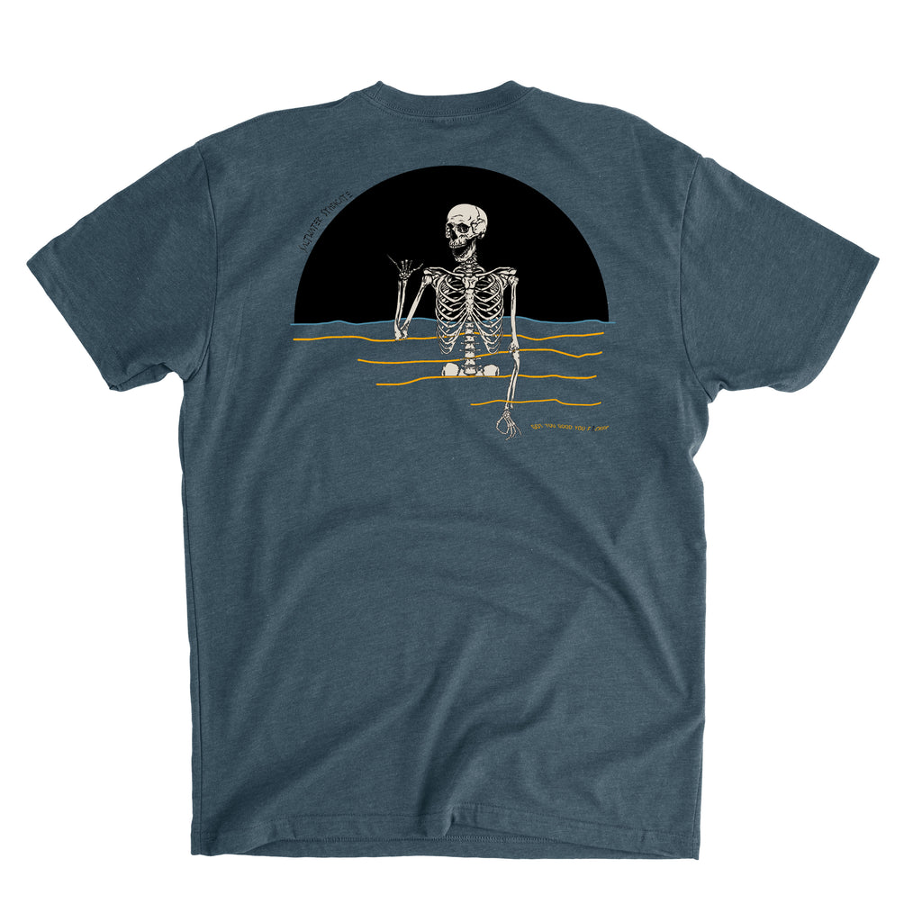 Men's Blue T-Shirt with Skeleton