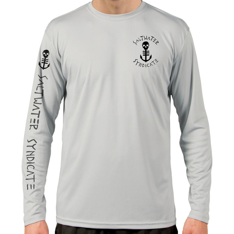thumbnail image 2 of Salt Addiction Men's Long Sleeve Performance T-Shirt – UPF 50, Microfiber, Fishing Graphic (White) 2 of 5
