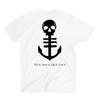 Back of Men's White T-Shirt with Large Black Anchor Logo and "Fish It. Spear It. Ride It. Live It." Printed Underneath