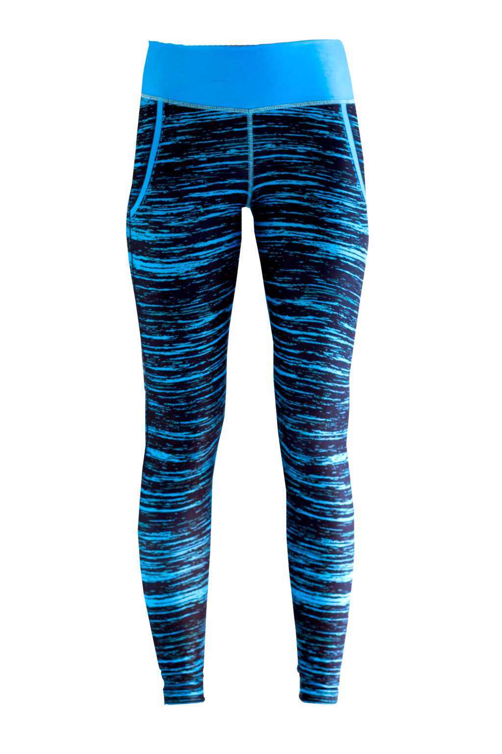 Blue & Black Striped Women's Leggings