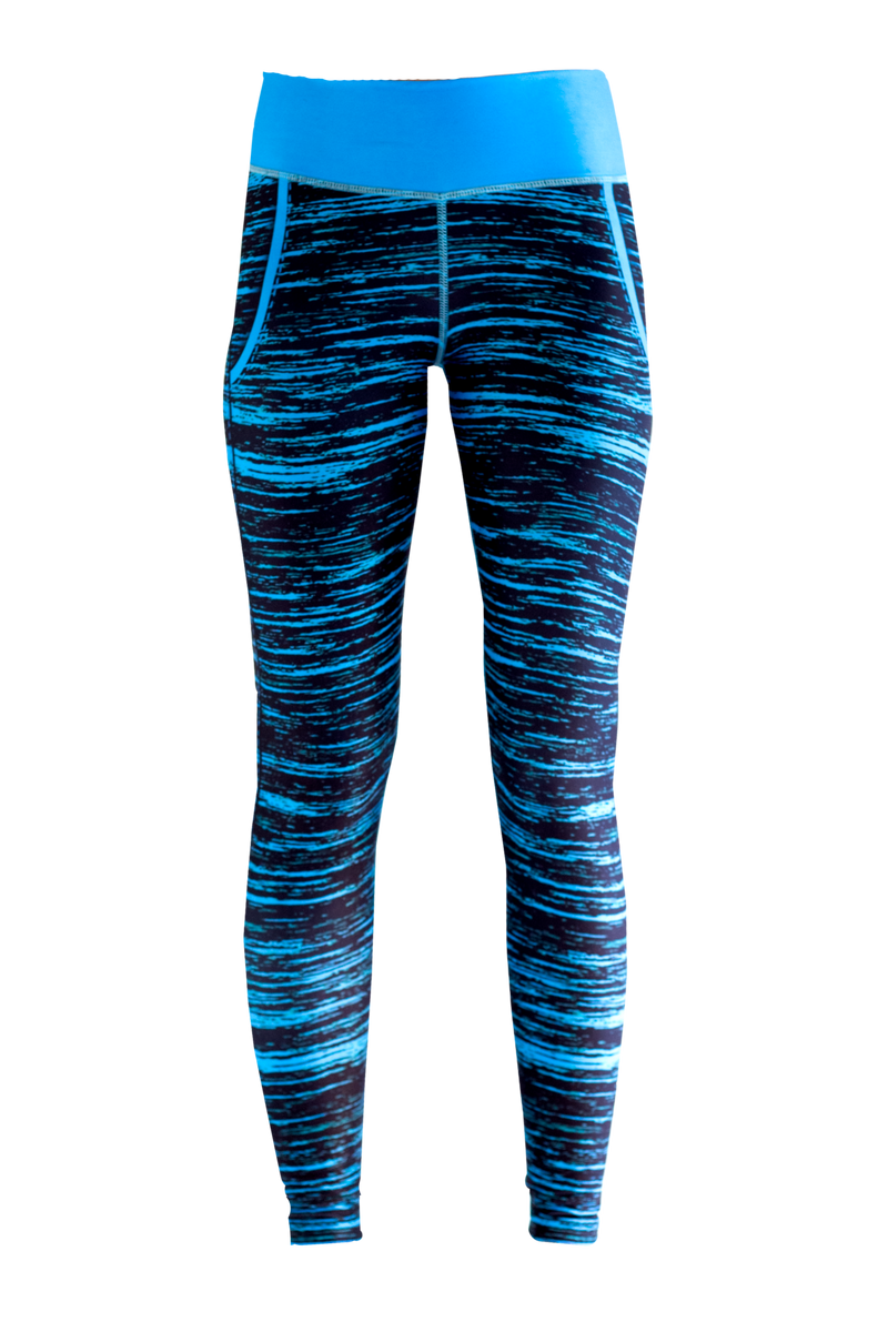 Blue & Black Striped Women's Leggings