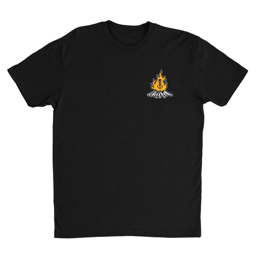 Front of Men's Black Reaper Island T Shirt