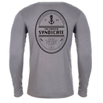 Men's Grey Long Sleeve Cotton T-Shirt with Saltwater Syndicate Beer Label