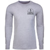 Front View of Men's Grey Long Sleeve Cotton T-Shirt with Saltwater Syndicate Beer Label