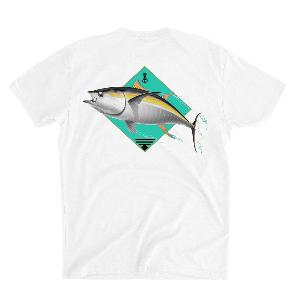 Men's White T-Shirt with Tuna Design