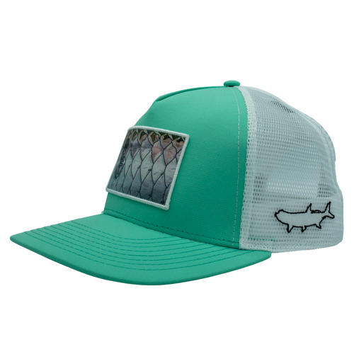 Side View of Tarpon Scales Sea Foam Hat