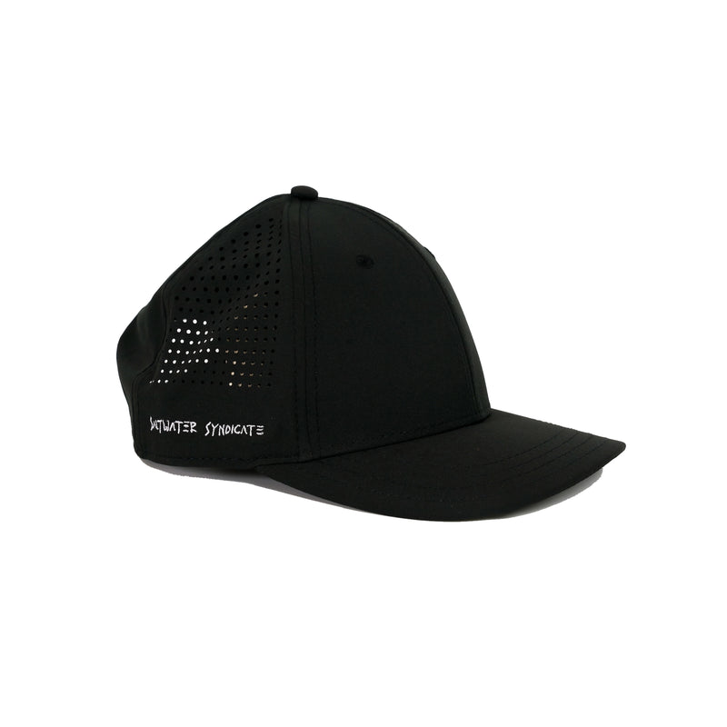 Sideview of Black Low Profile Performance Hat