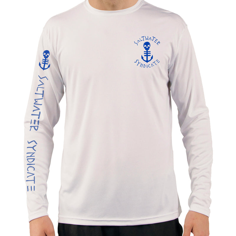 Front of Men's Offshore Fish White UPF Performance Shirt