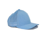 Sideview of Low Profile Light Blue Hat with Anchor Icon
