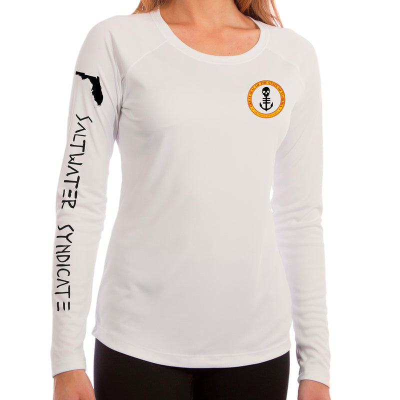 Front of Women's Florida Flag Long Sleeve UPF Performance Shirt