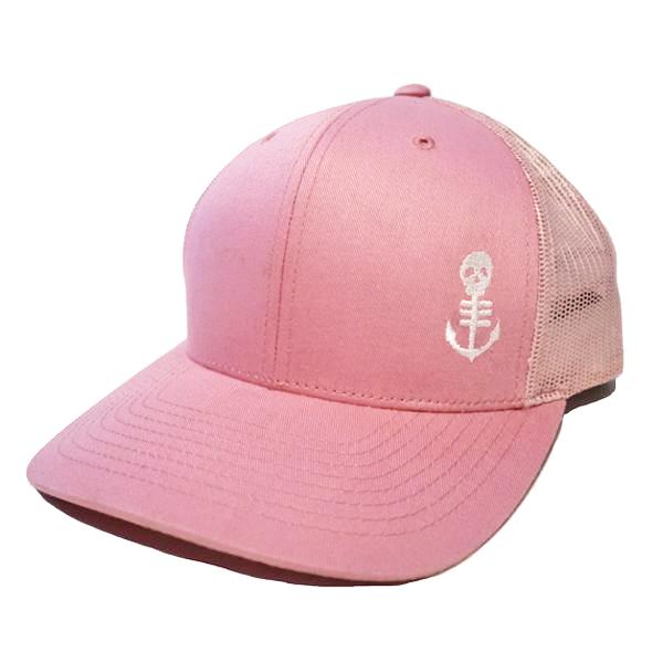 Pink Low Profile Hat with White Anchor Icon