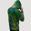 Mahi print long sleeve fishing shirt with hood