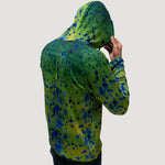 Mahi print long sleeve fishing shirt with hood