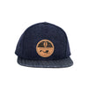 Navy Straight Bill Hat with Orange Mermaid Patch