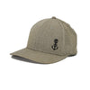 Sideview 2 of Low Profile Olive Green Hat with Anchor Icon
