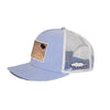 Side View of Blue Hat with Redfish Scales Embroidered Patch