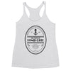 Women's White Racerback Tank Top with Saltwater Syndicate Beer Label on Front