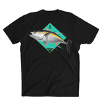 Men's Black T-Shirt with Saltwater Tuna 