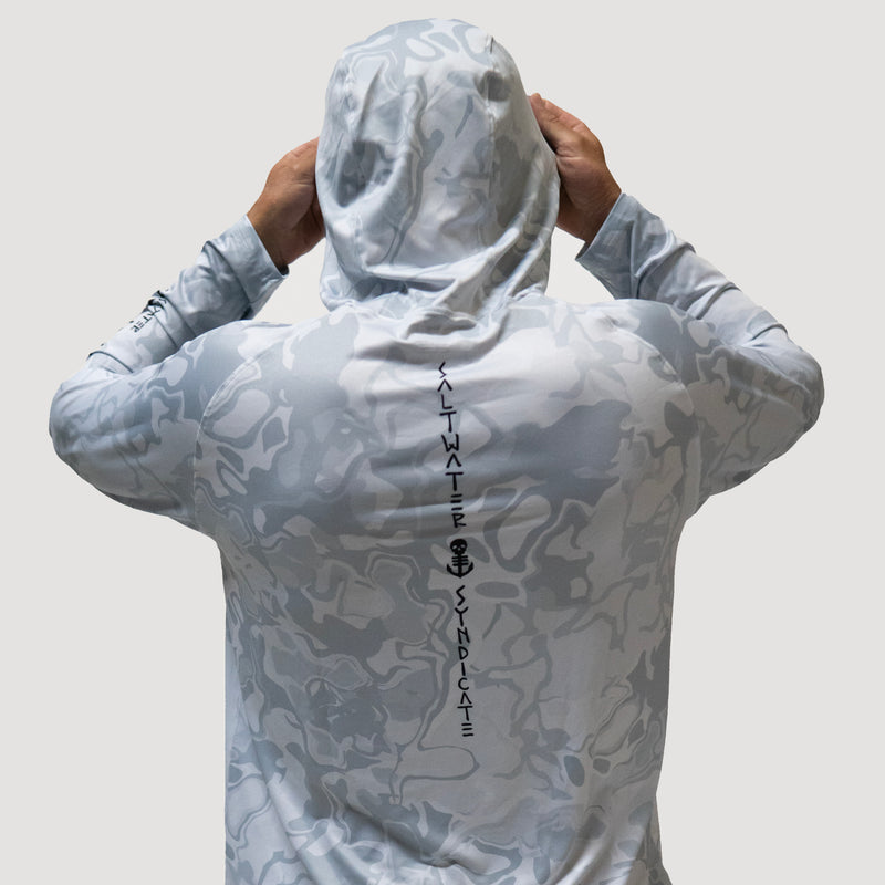 White Camo UPF Performance Hoodie – Saltwater Syndicate